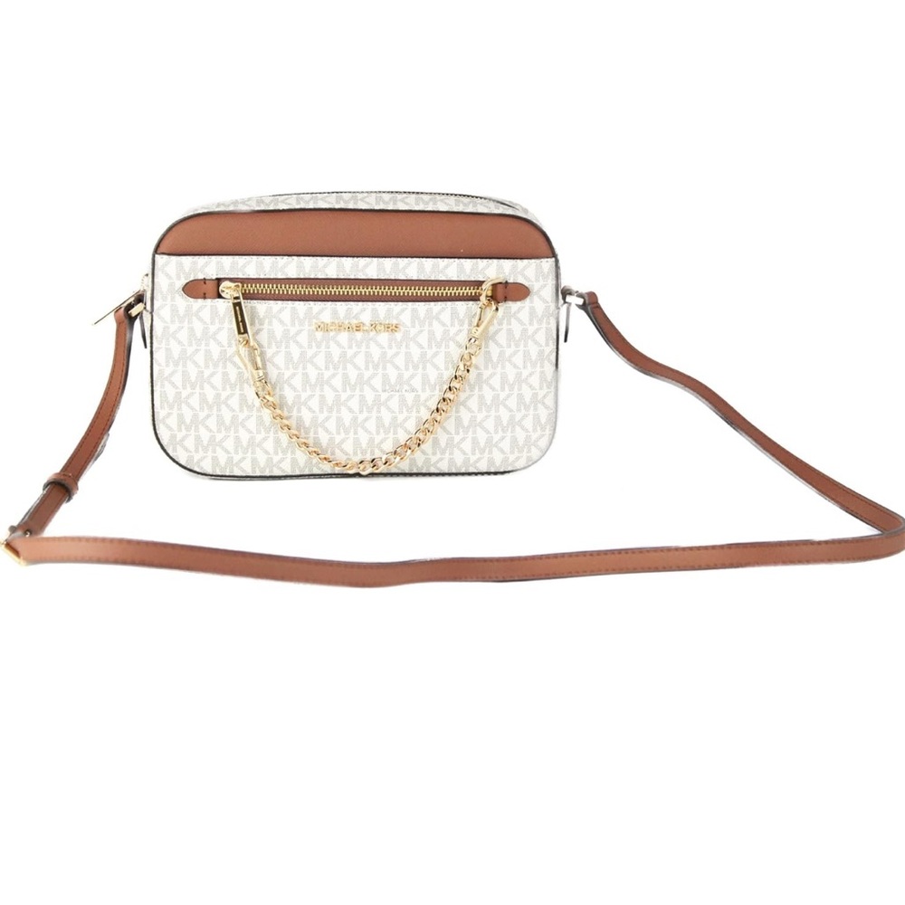 MICHAEL KORS Jet Set Large Logo Crossbody Bag East West Chain